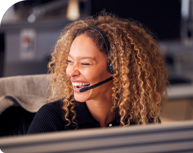 AllCall team member on a call